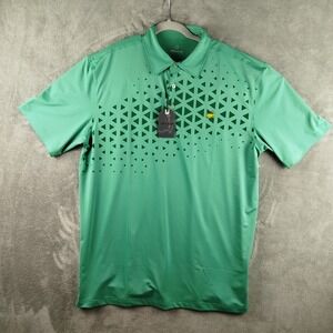NWT MASTERS TECH Augusta National Triangle Geometric‎ Polo Shirt Mens L Golf
